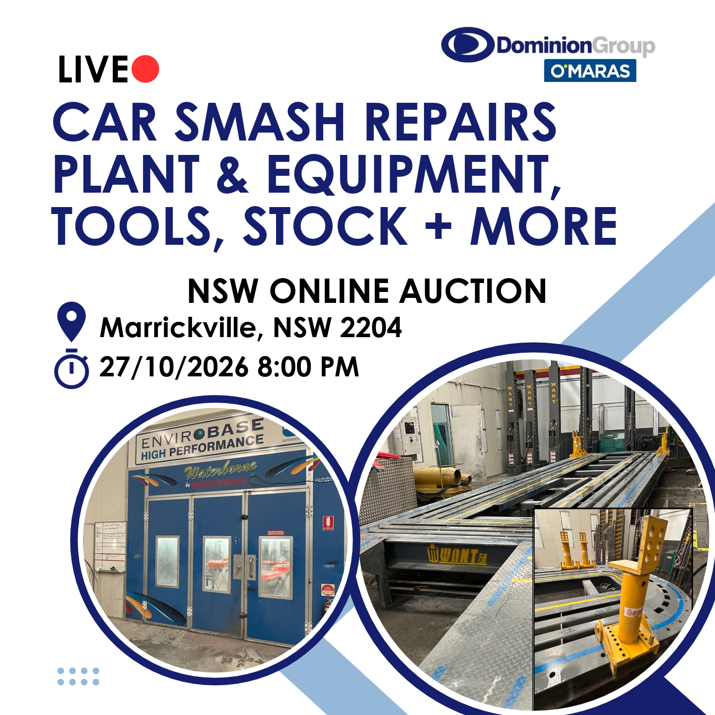 (NSW) UNDER INSTRUCTIONS TO SELL - CAR SMASH REPAIR PLANT & EQUIPEMNT, TOOLS, PARTS & ACCESSORIES